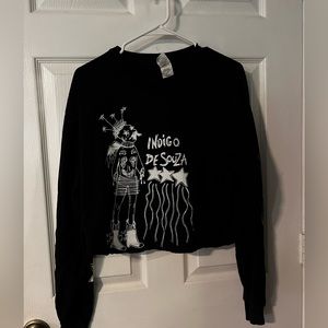 cropped long sleeve indigo de souza shirt